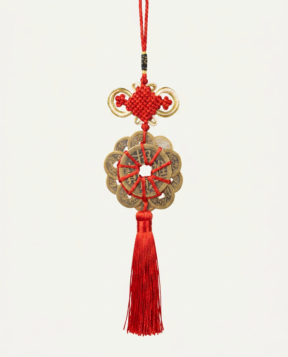 Ten Emperor Coins Charm — Round Wealth Blessing