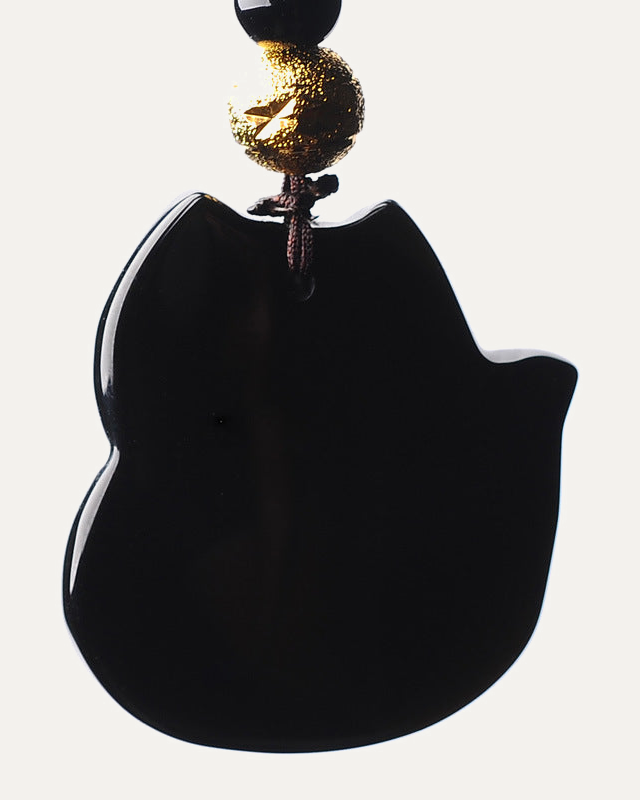 Fox Obsidian Pendant Necklace