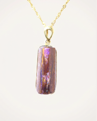 Golden Column Solid Australian Opal Necklace