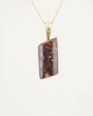 Golden Drift Solid Australian Opal Necklace