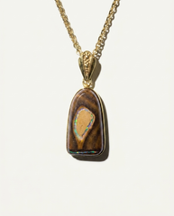 Golden Pillar Solid Australian Opal Necklace