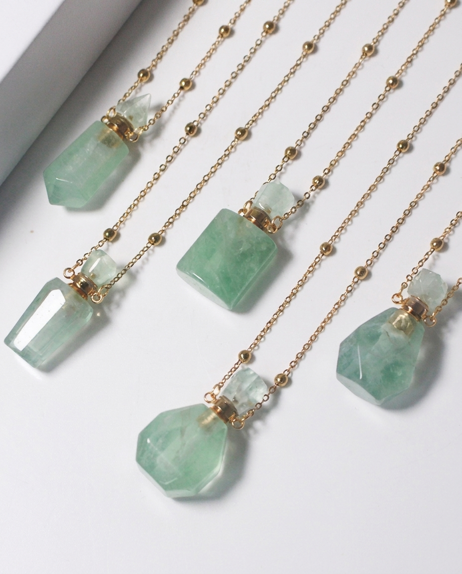 Green Fluorite Potion Bottle Necklace