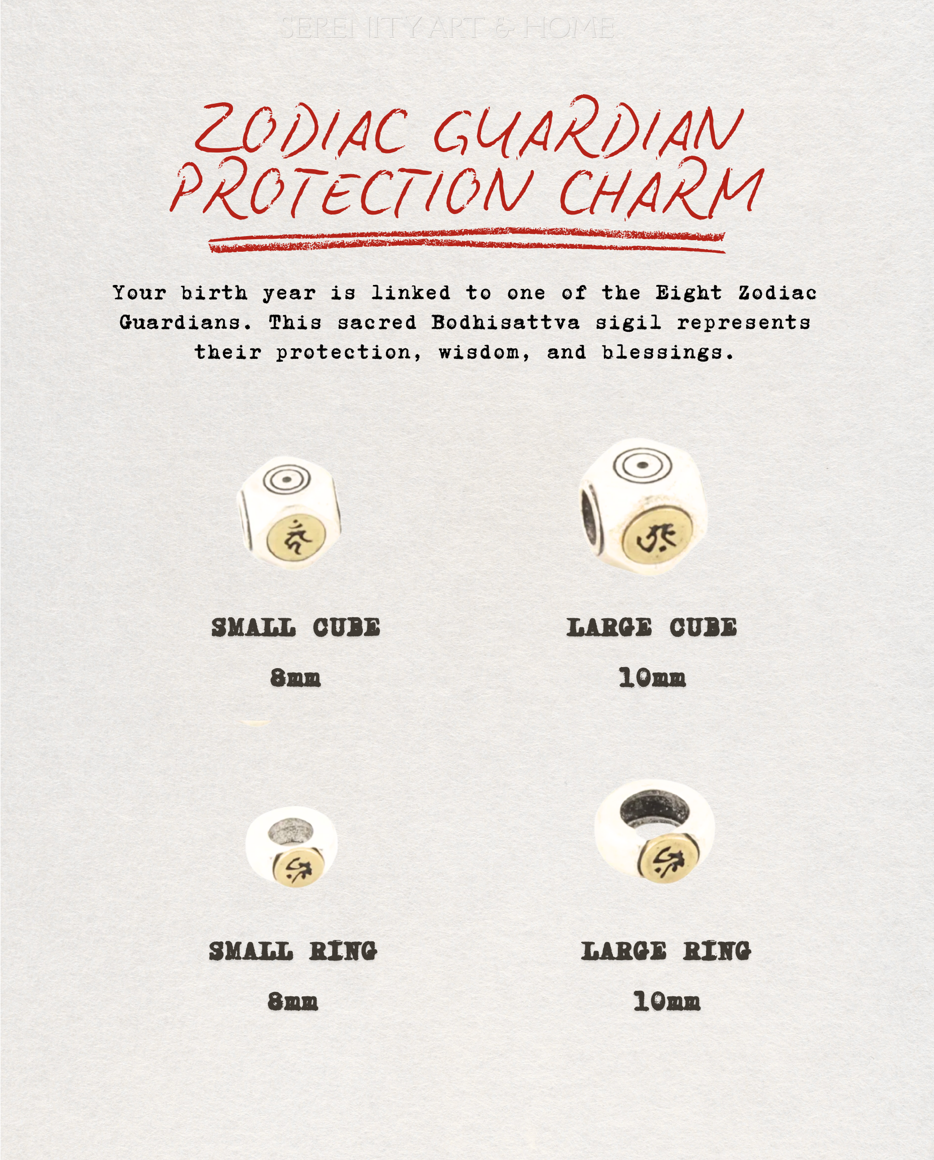Guardian protection charm size chart