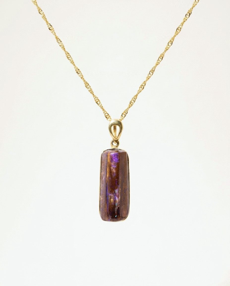 Golden Column Opal Necklace