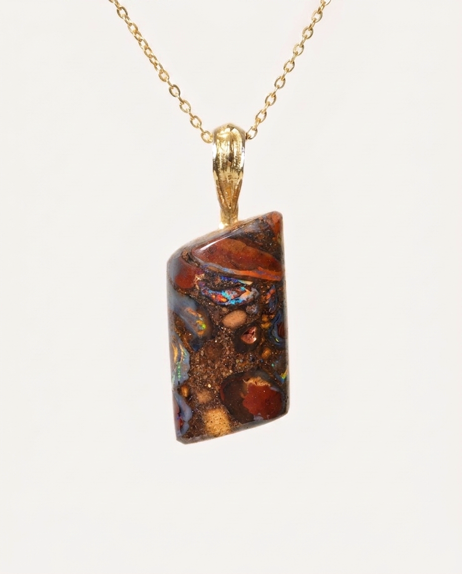 Golden Drift Opal Necklace