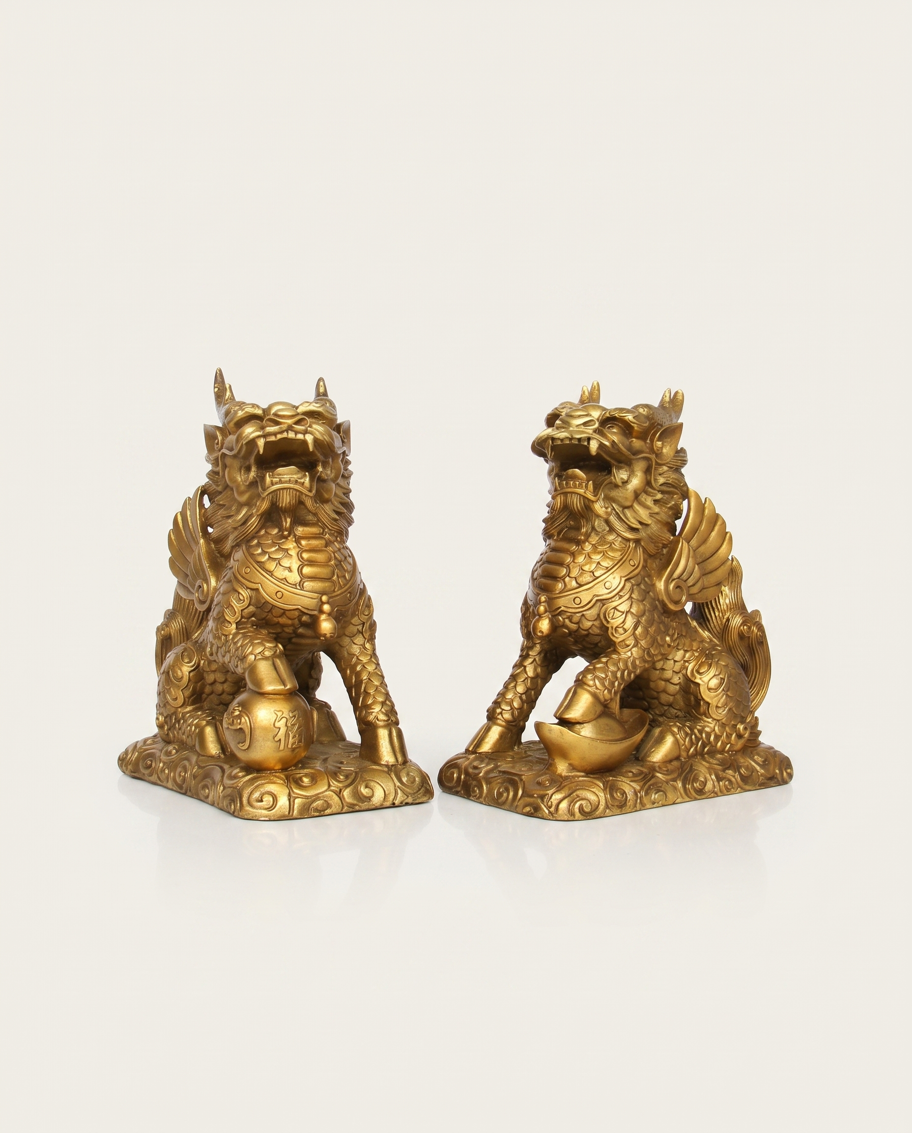 brass chi lin pair