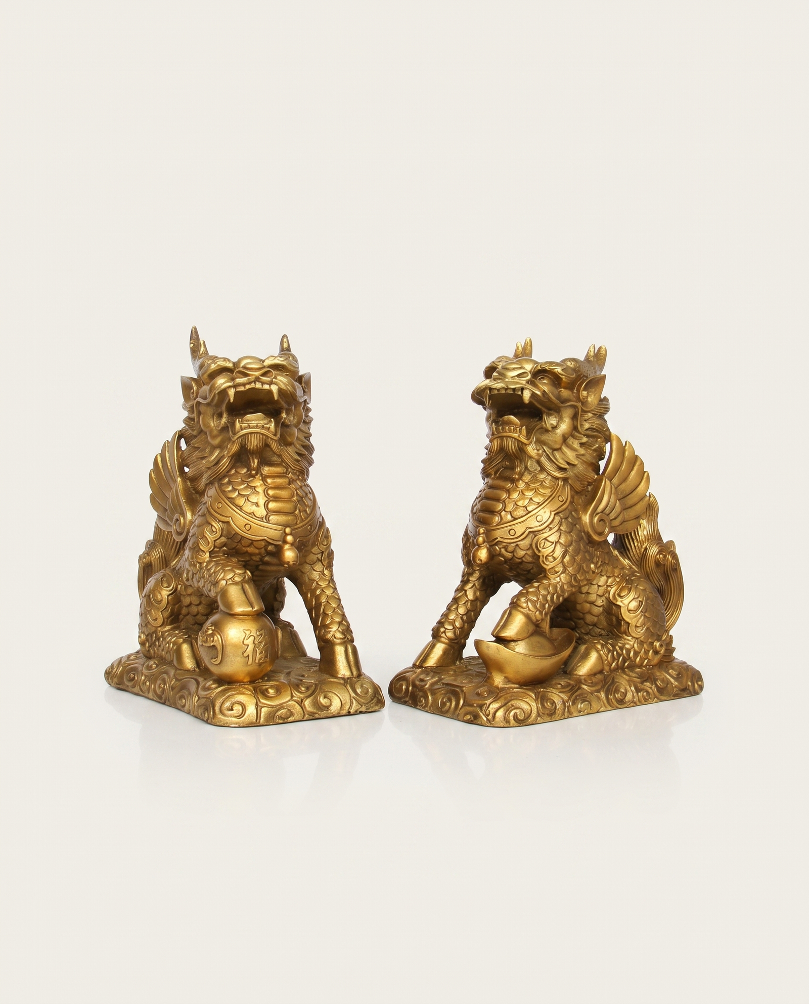brass chi lin pair