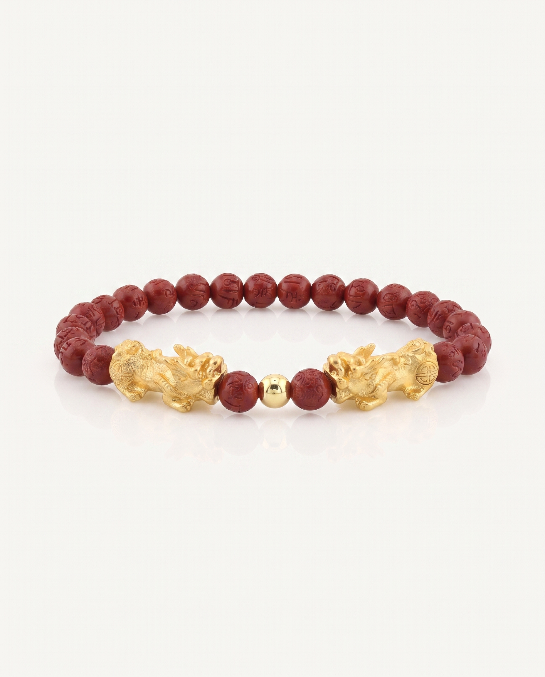 Fortune Charm Mini Pixiu Red Cinnabar Bracelet