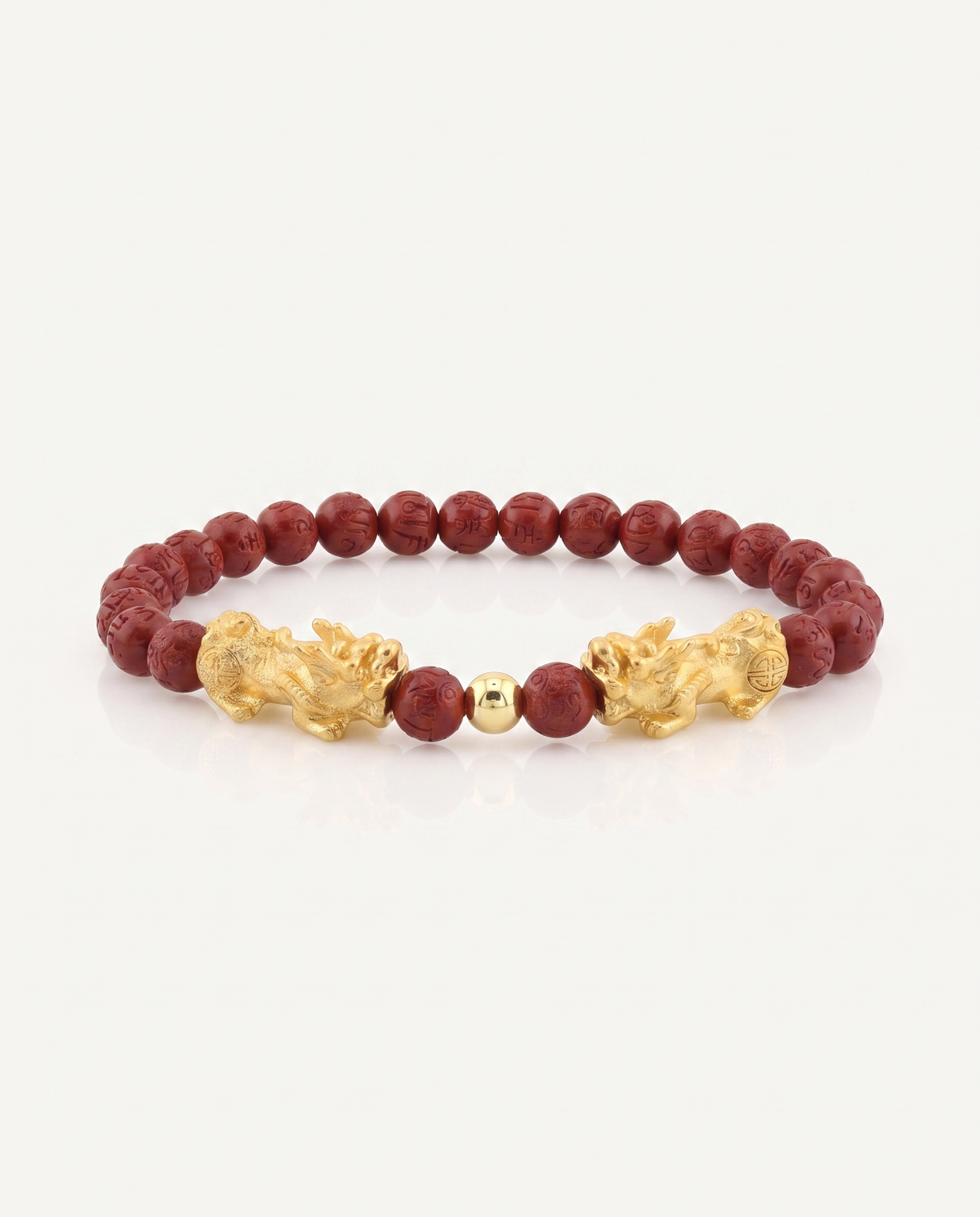 Fortune Charm Mini Pixiu Red Cinnabar Bracelet