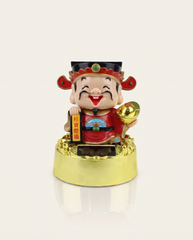 Five Wealth God Solar Powered Nodding Head Statue photo 3