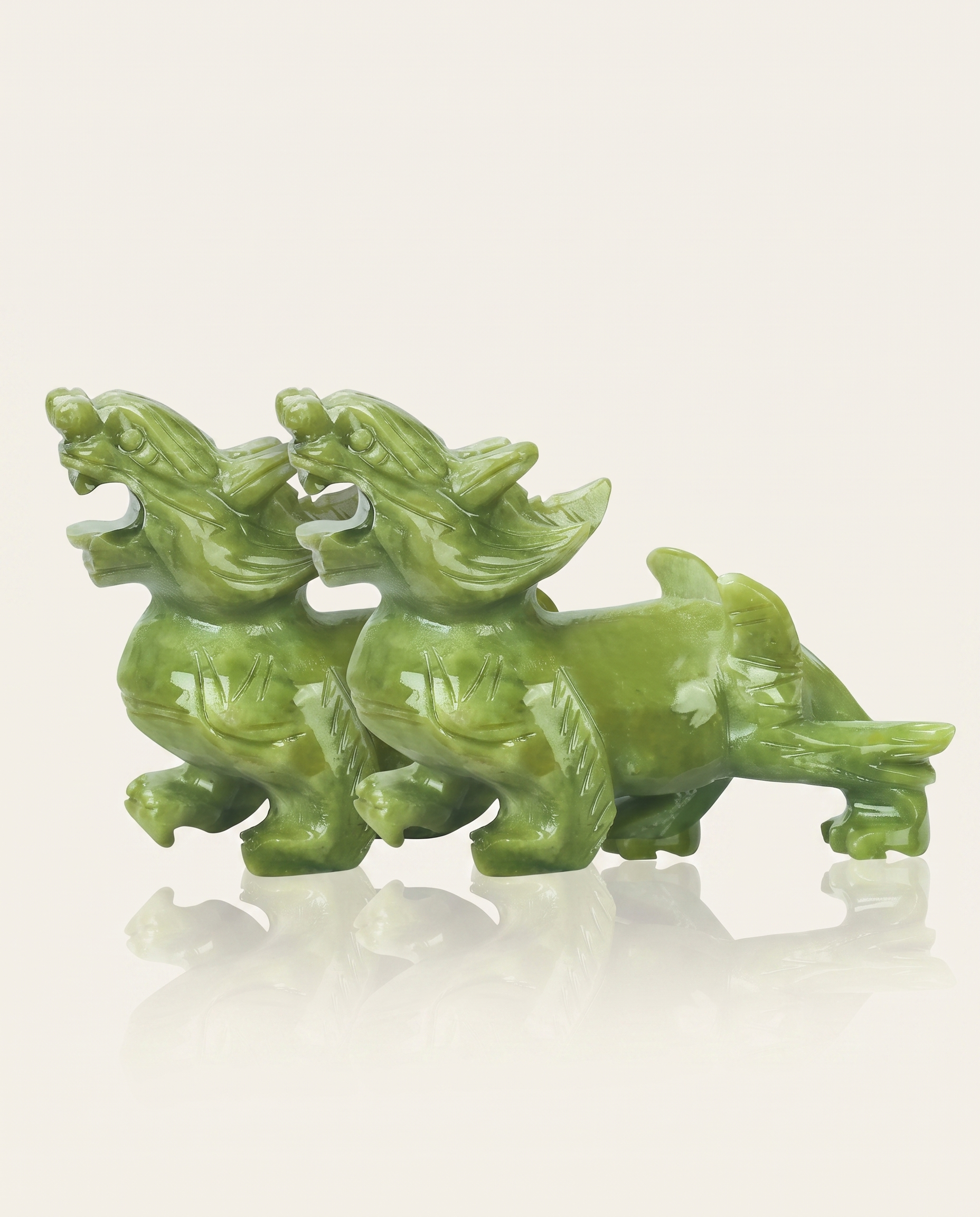 Green Jade Pixiu Pair photo 5