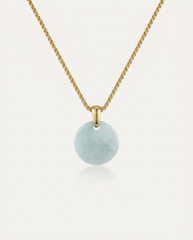 Jade Donut Necklace on ivory background