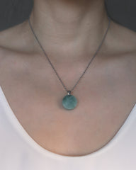 Jade Donut Necklace worn