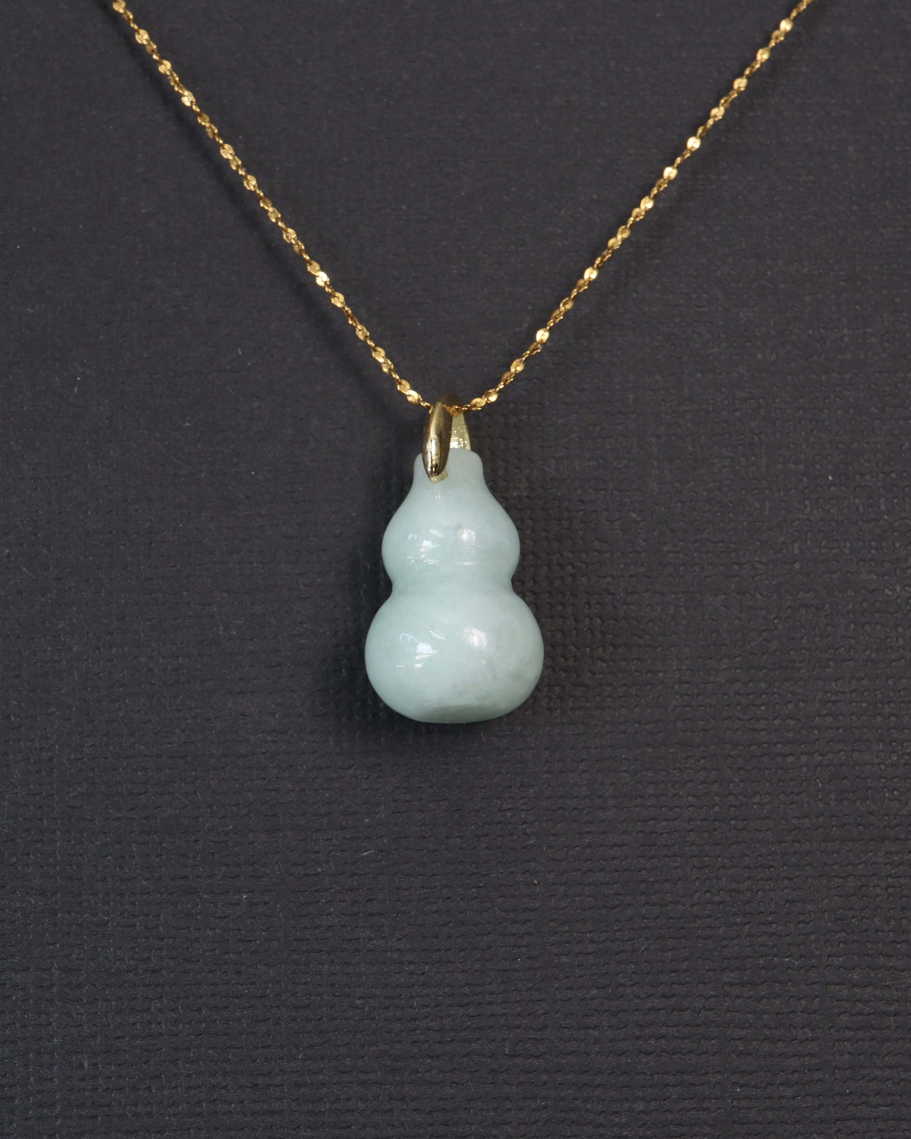 Jade Hulu Gourd Necklace worn
