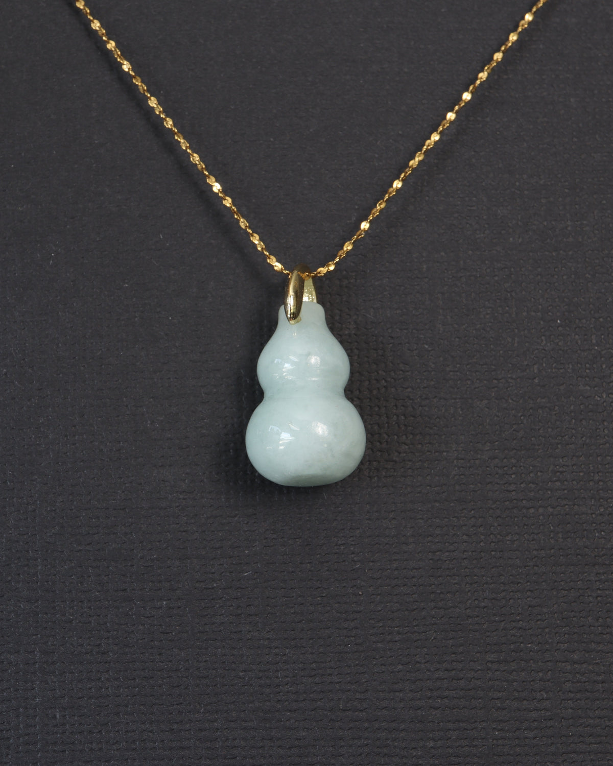 Jade Hulu Gourd Necklace worn