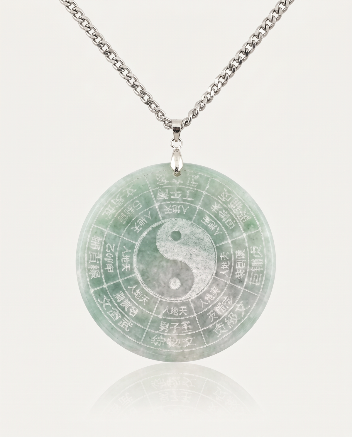 jade yin yang bagua necklace