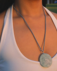 Jade Yin Yang Bagua Necklace worn