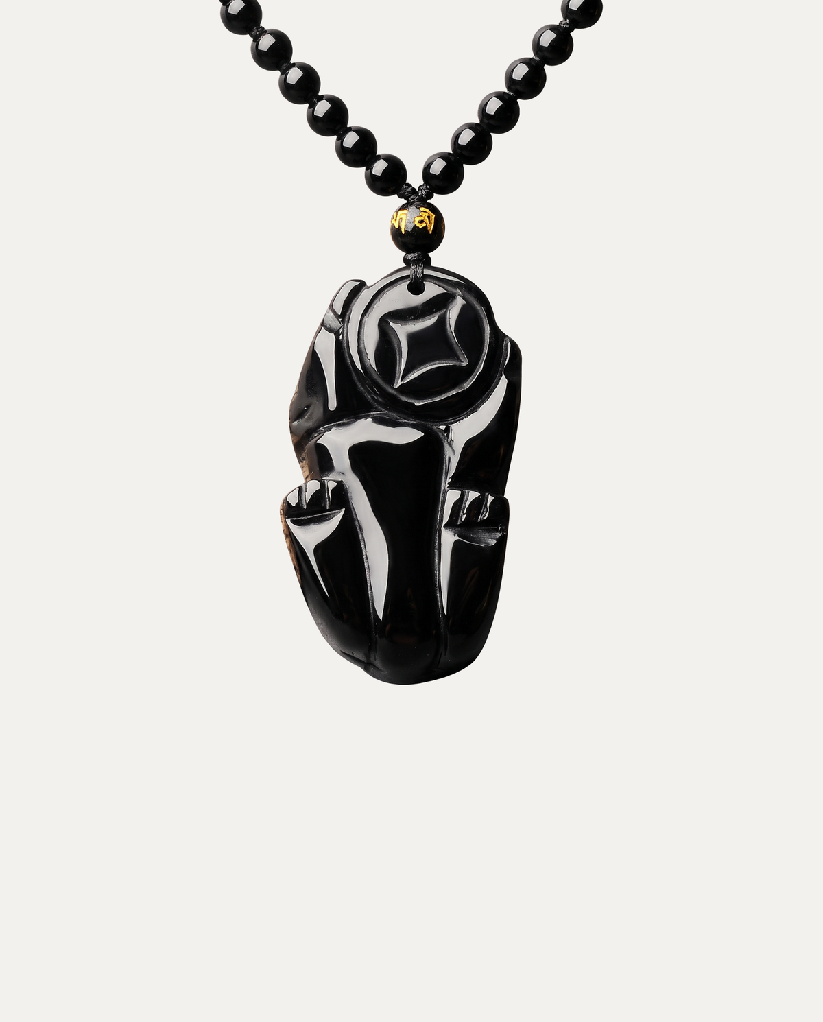 Matte Obsidian Pixiu Necklace