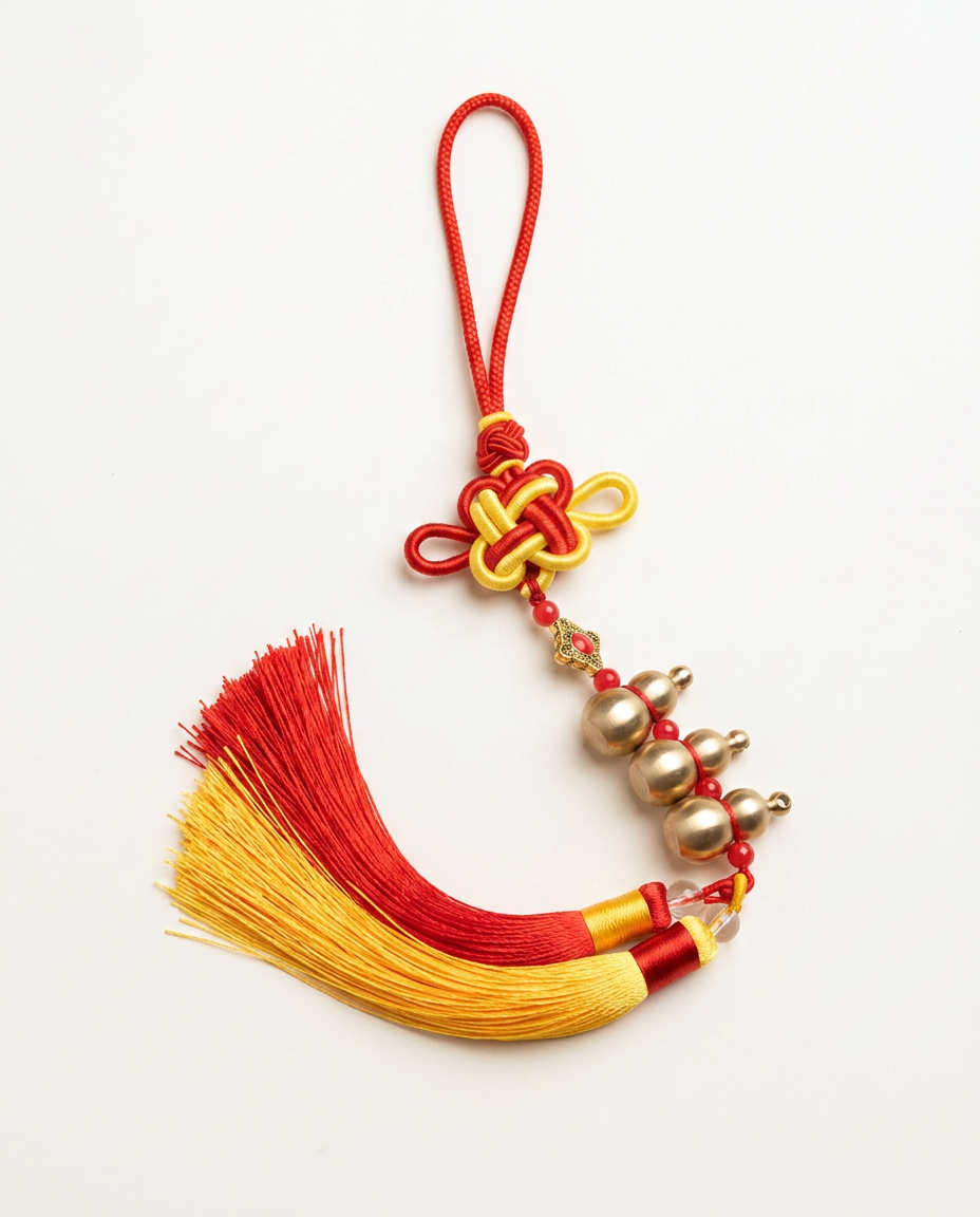 Hulu Health Charm — Triple Red & Yellow