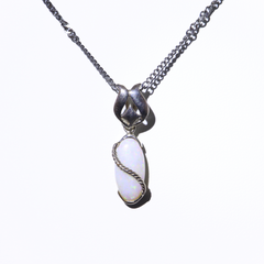 Handmade Australian Solid Coober Pedy Opal Pendant Necklace sterling silver