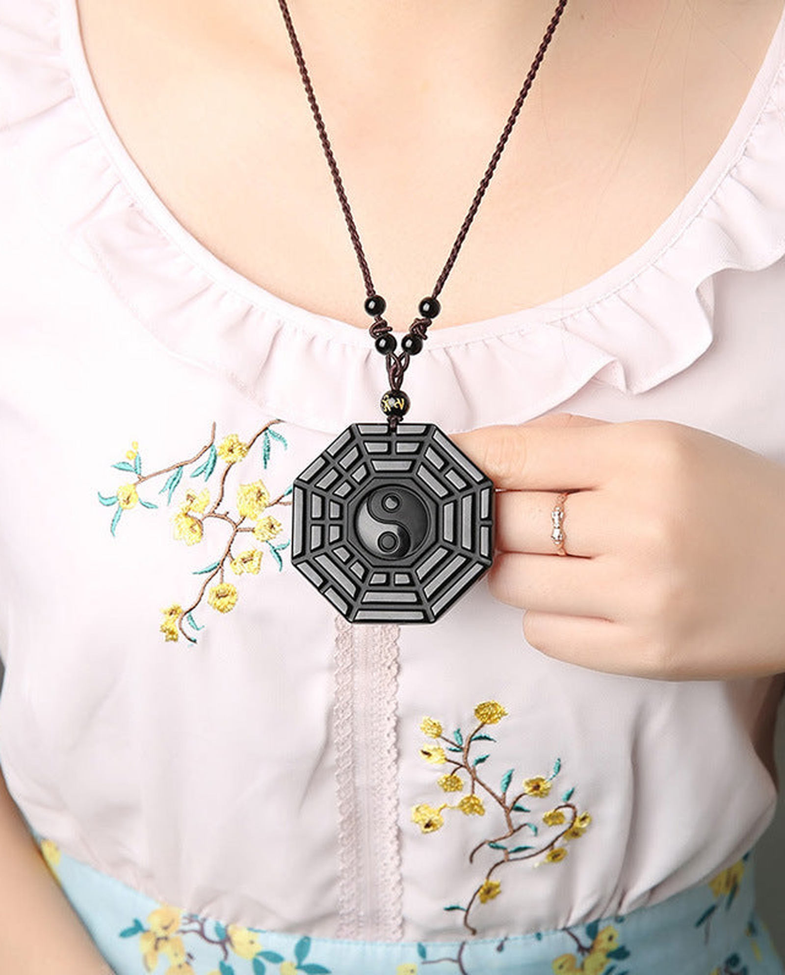 Obsidian Bagua Necklace photo 3