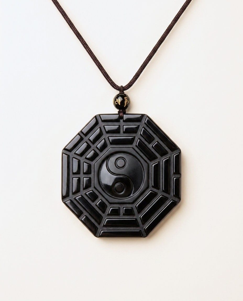 Obsidian Bagua Necklace — Big