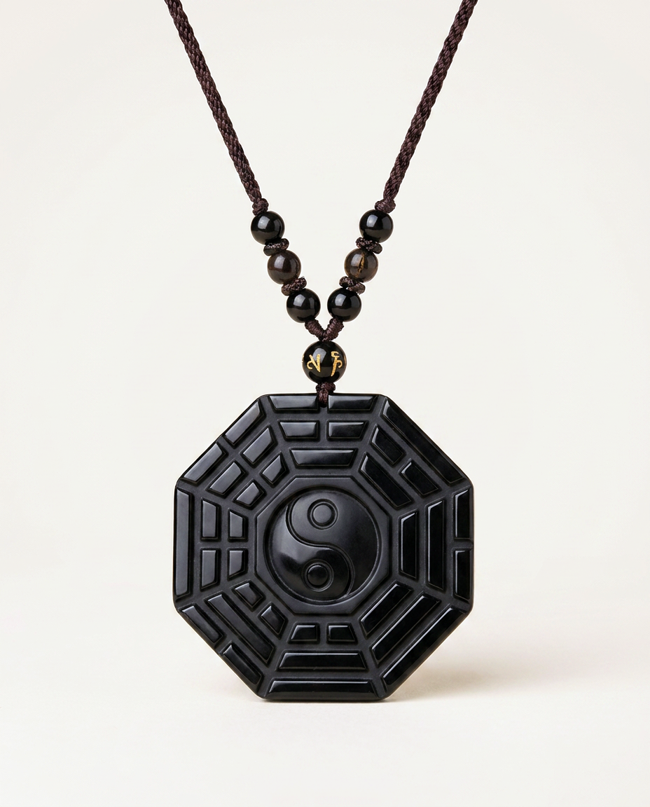 Obsidian Bagua Necklace — Small