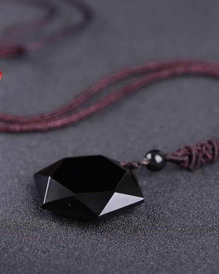 Obsidian Geometry Pendant Necklace