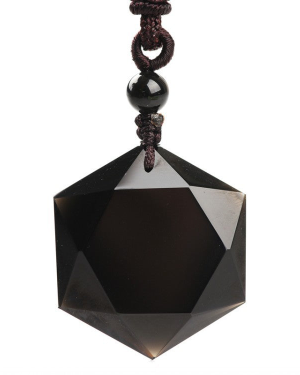 Obsidian Geometry Pendant Necklace