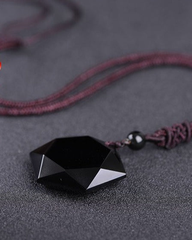 Obsidian Geometry Pendant Necklace