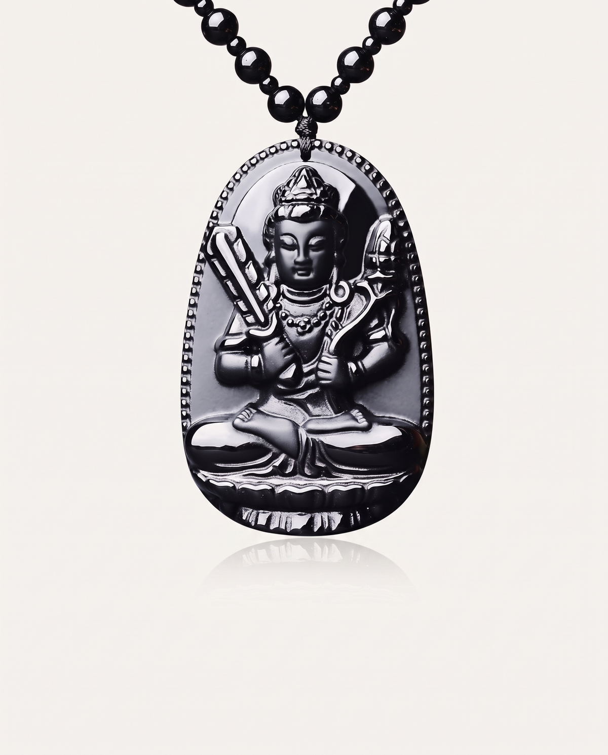 obsidian guardian buddha necklace akasagarbha