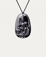 obsidian guardian buddha necklace manjushri