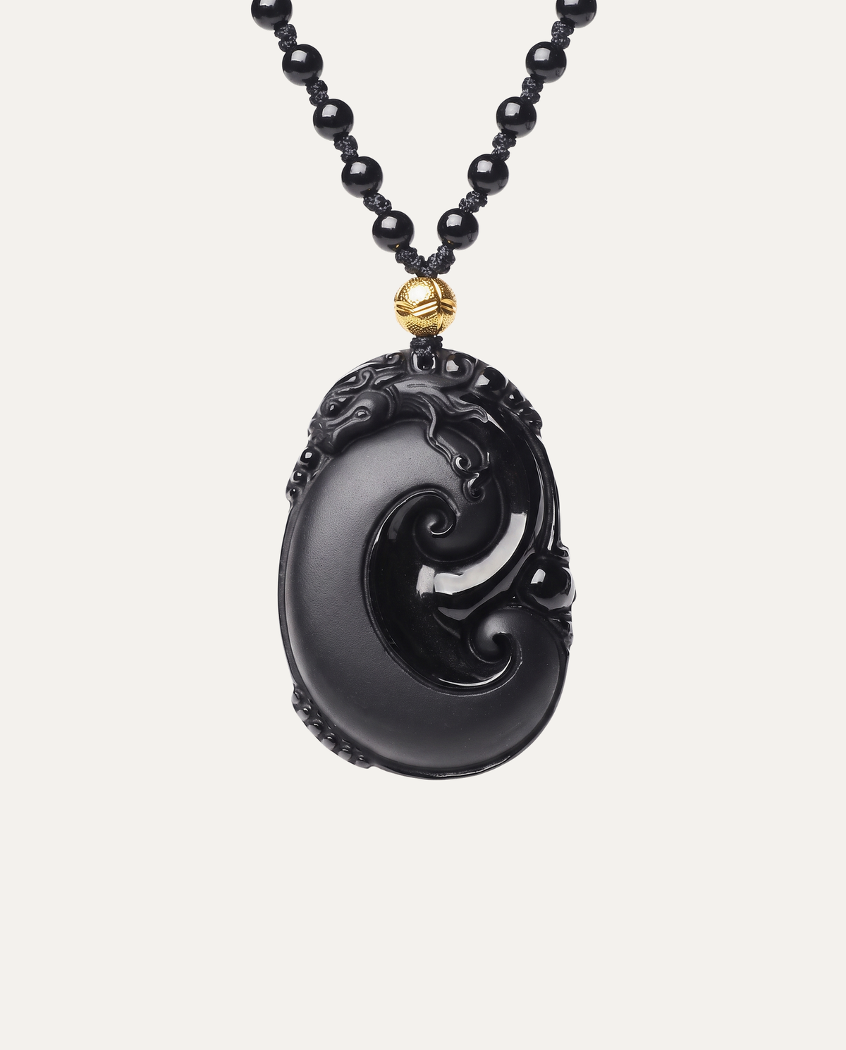 Obsidian Pixiu Ruyi Necklace