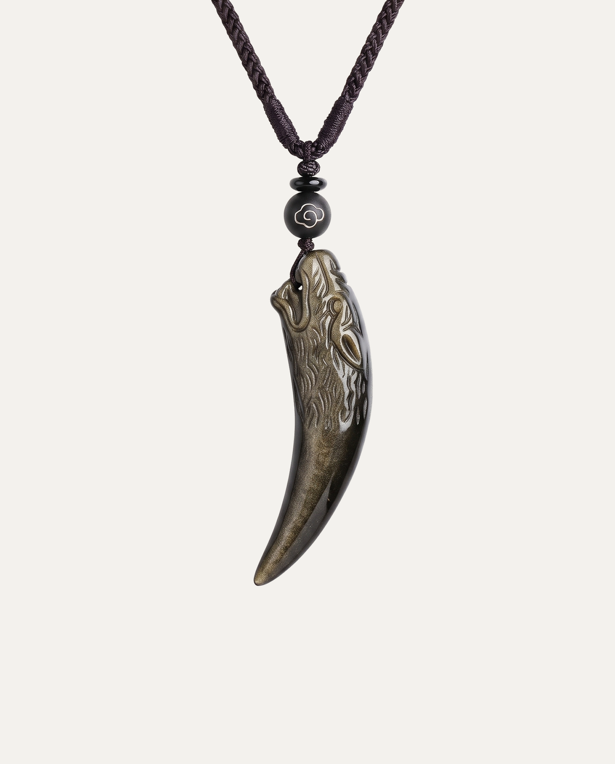Obsidian Wolf Fang Necklace
