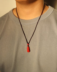 Pixiu cinnabar necklace worn