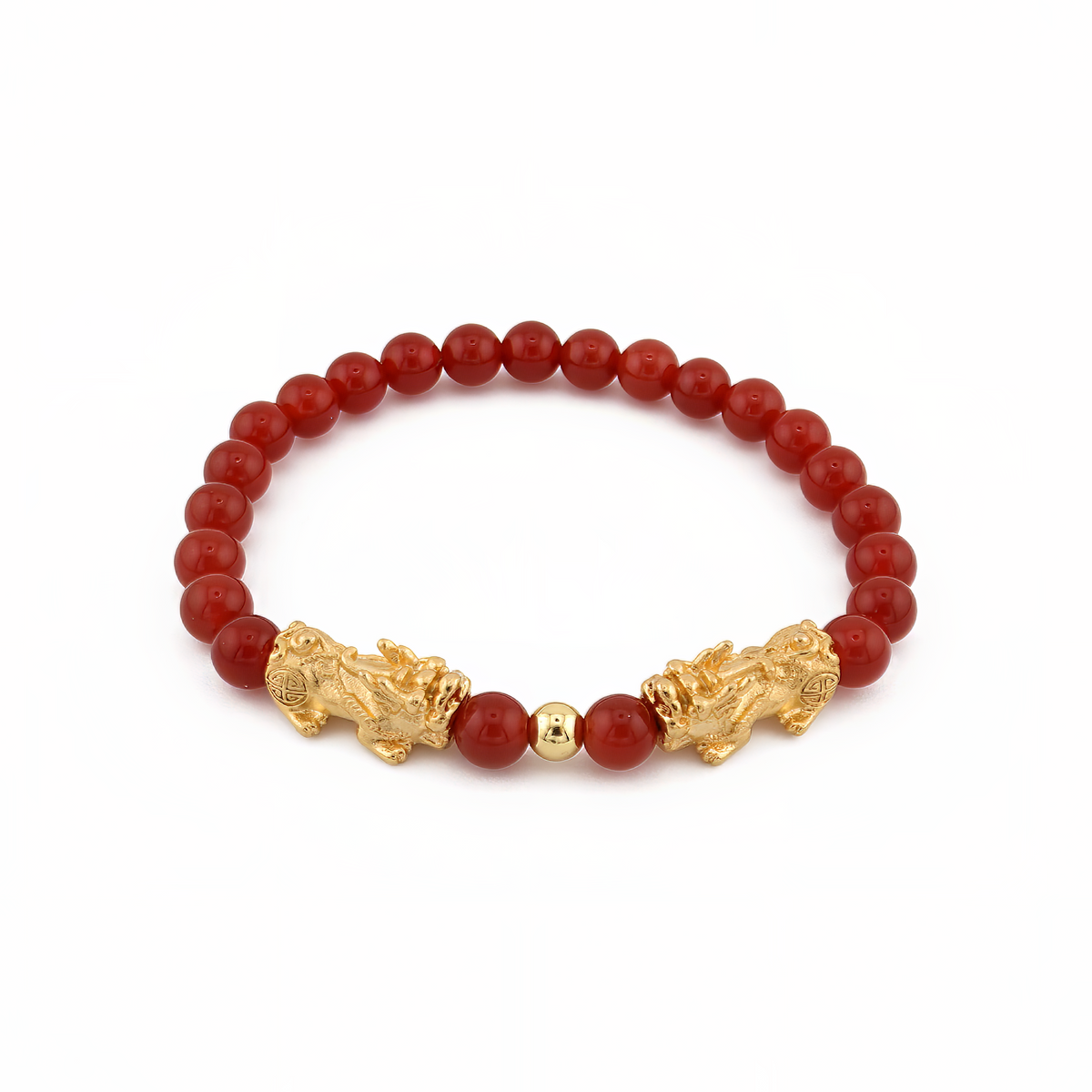 Fortune Charm | Mini Pixiu Dragon Red Agate Bracelet