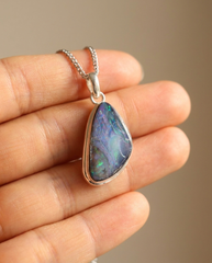 River Flame Solid Australian Opal Necklace