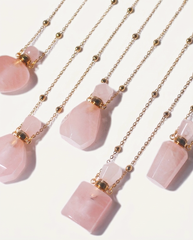 Rose Quartz Potion Bottle Necklace