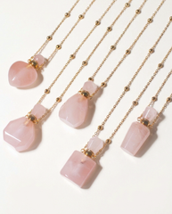 Rose Quartz Potion Bottle Necklace