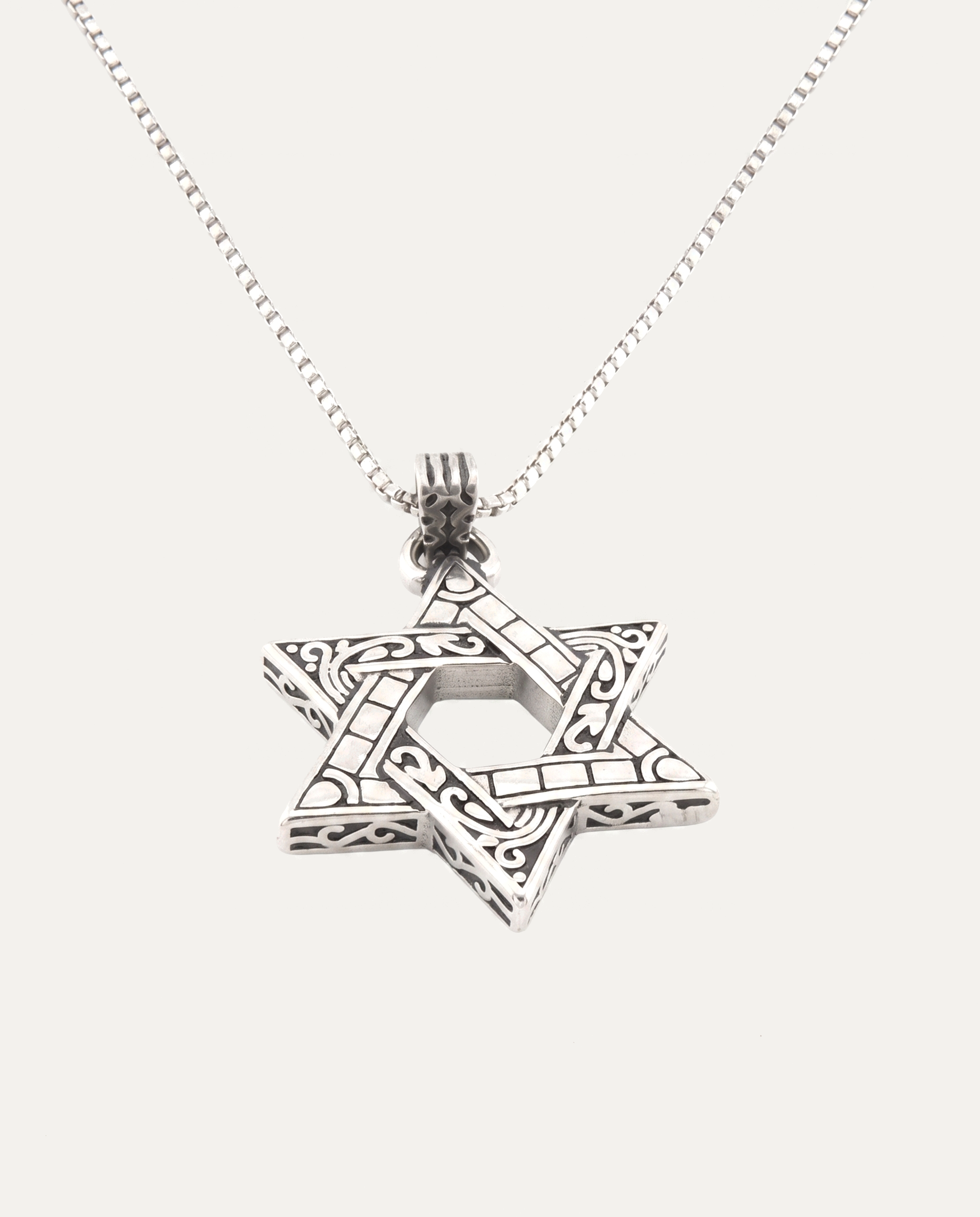 Six-pointed star titanium steel necklace photo 2
