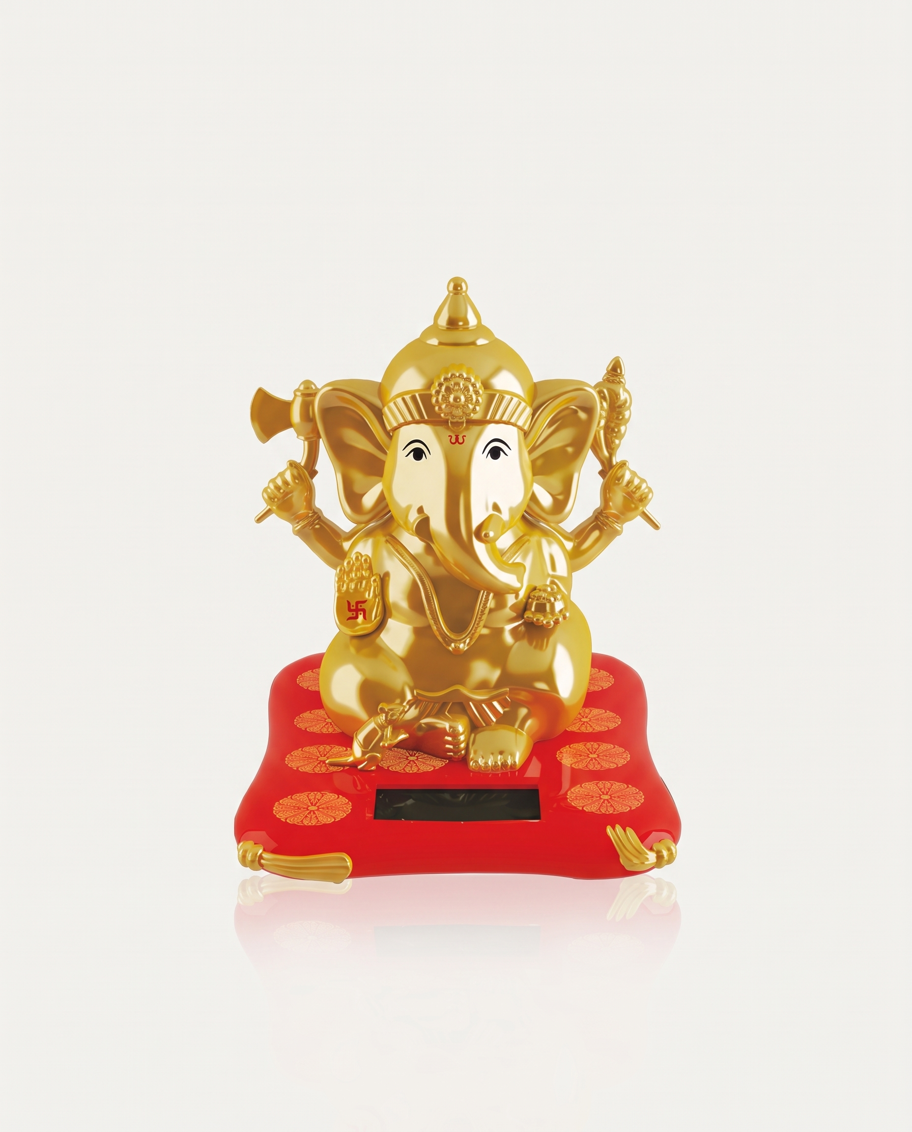 Solar Waving Ganesha gold small