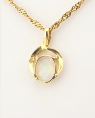 Solid Australian Opal Necklace | 18K Gold