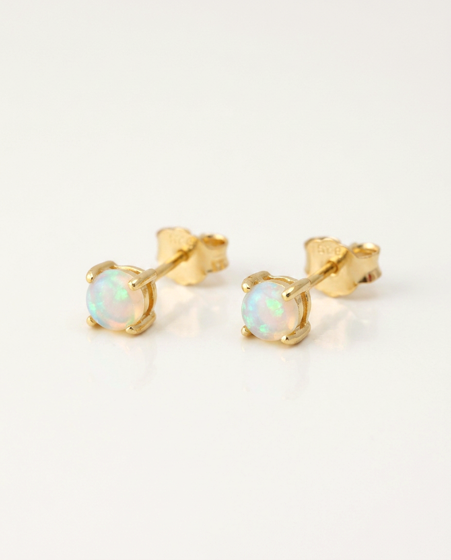 Solid Australian Opal Stud Earrings