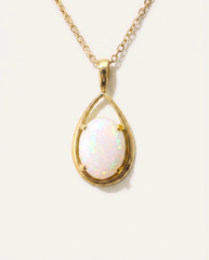 Solid Australian Opal Necklace | 18K Gold