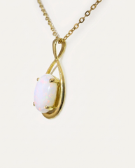 Solid Australian Opal Necklace | 18K Gold