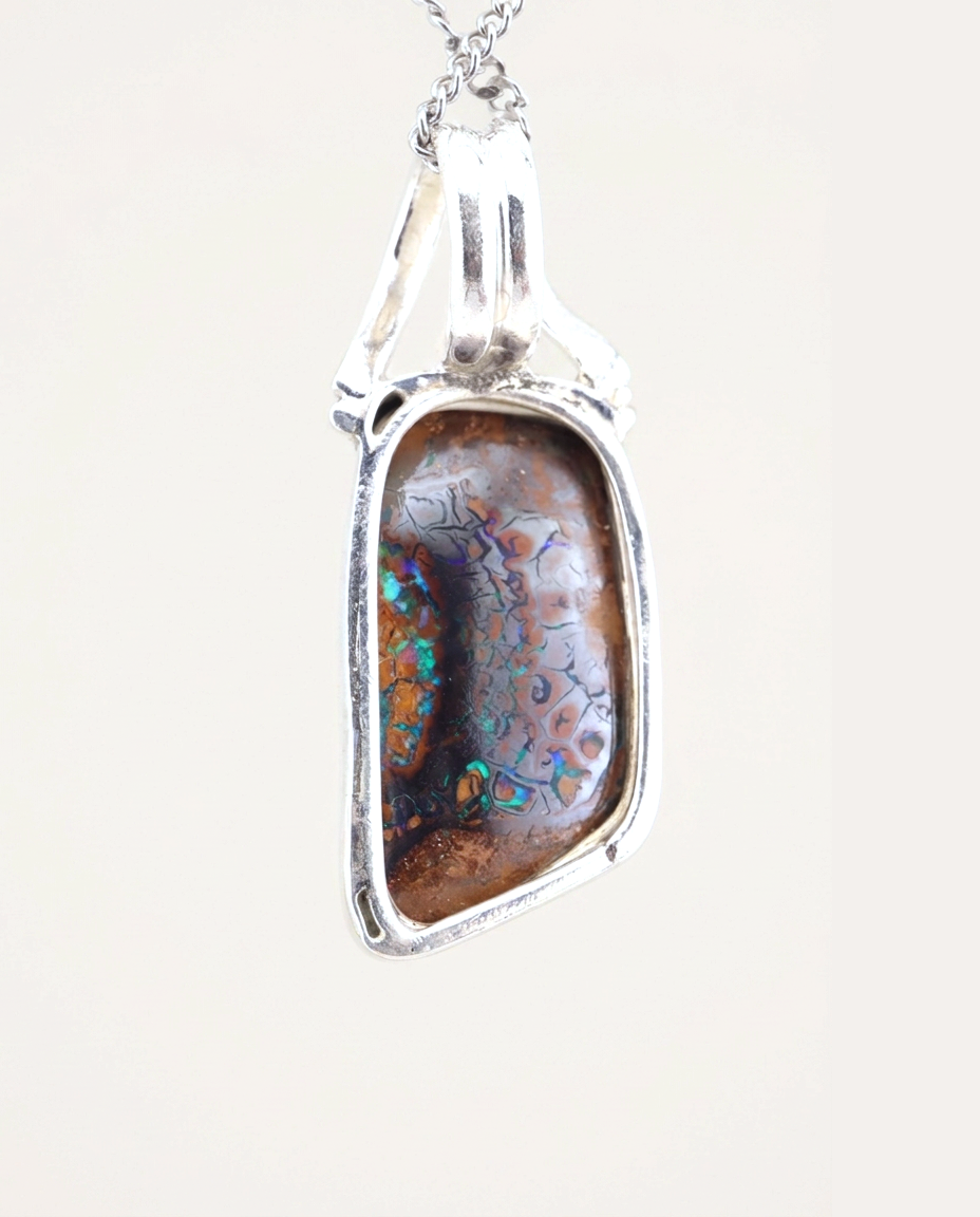 Sun Drift Solid Australian Opal Necklace