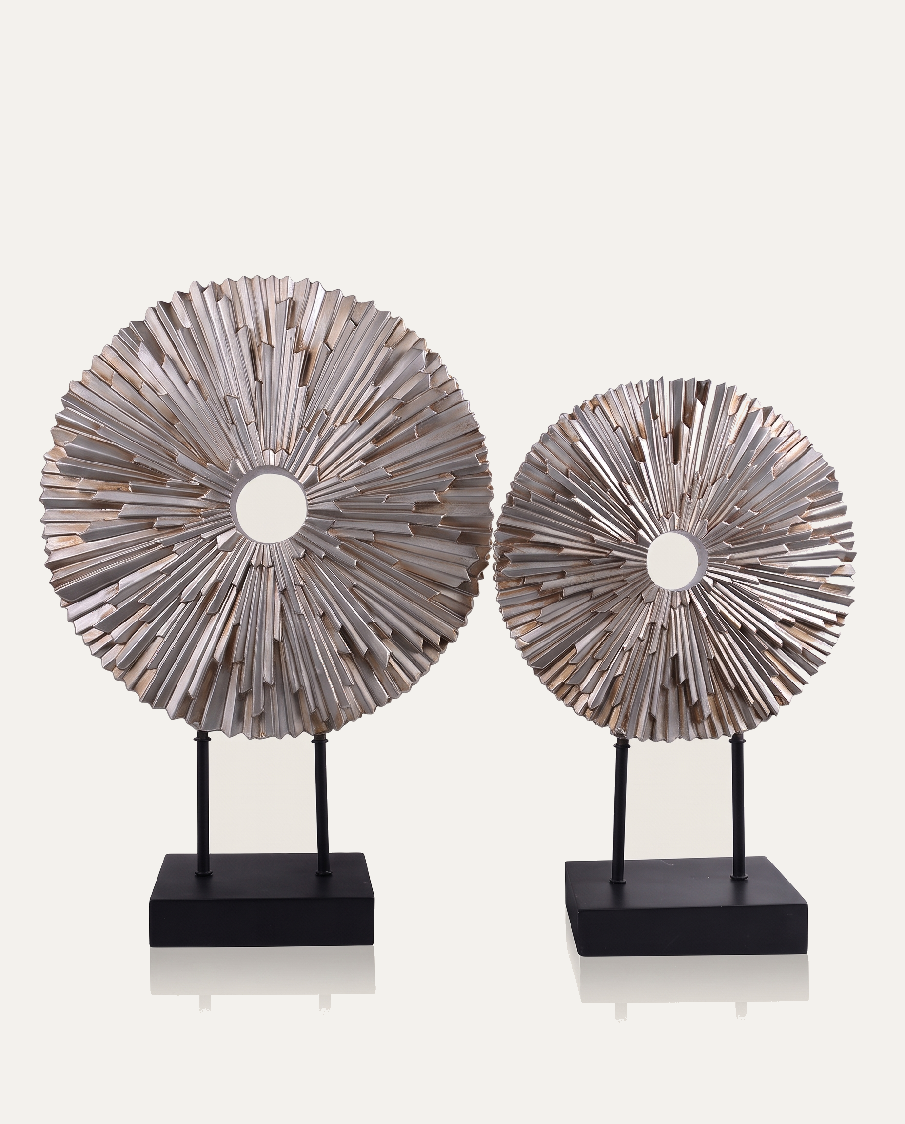 Sunburst Disc Sculpture Pair hero
