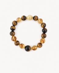 Tiger Eye & Citrine Bracelet flat lay from above