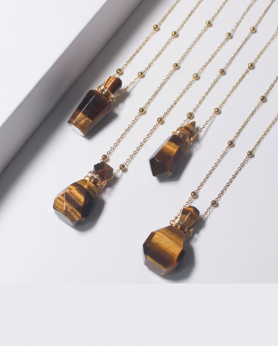 Tiger Eye Potion Bottle Necklace