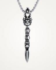 Guardian face phurba titanium steel necklace